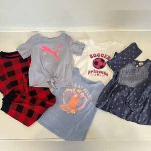 Girls 3T Bundle: 1 pair of PJs, 3 short sleeve shirts and 1 long sleeve